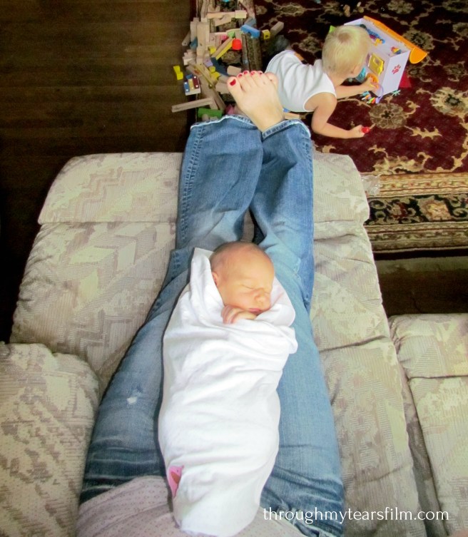 Newborn Lily and Little Isaac